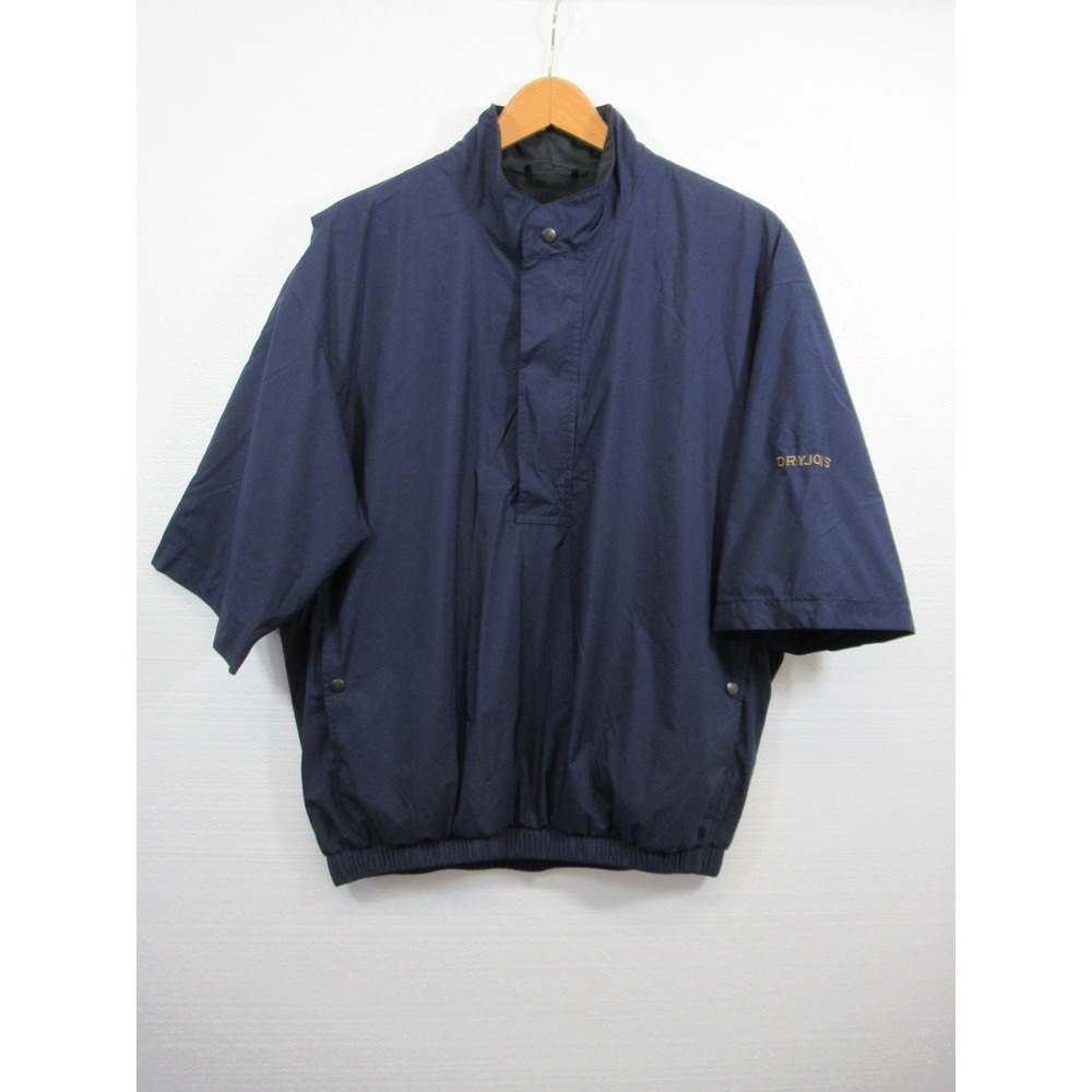FootJoy DryJoys Pullover Golf Windbreaker Jacket Men Medium Blue Short Sleeve